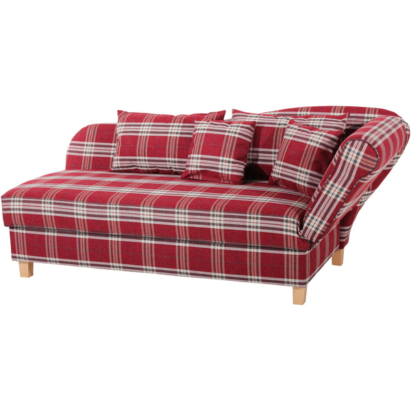 Max Winzer chaise longue with right-hand folding armrest Selma red