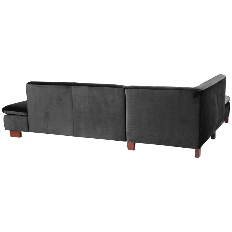 Max Winzer Ecksofa links mit Sofa 2,5-Sitzer rechts Terrence schwarz