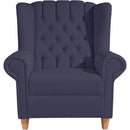 Fauteuil à oreilles Max Winzer Vary bleu foncé