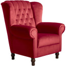 Fauteuil à oreilles Max Winzer Vary rouge