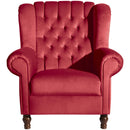 Fauteuil à oreilles Max Winzer Vary rouge