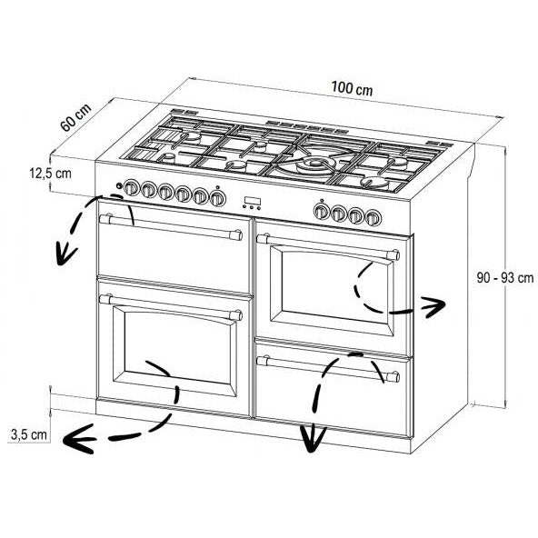 STOVES STERLING Deluxe S1000 DF GAS Black 