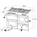 STOVES STERLING Deluxe S1000 DF GAS Edelstahl