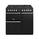 STOVES PRECISION S900 Deluxe GTG DF Gas on Glass Black 