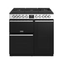STOVES PRECISION S900 Deluxe GTG DF Gas on Glass Stainless Steel-Black 