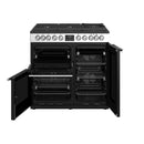 STOVES PRECISION S900 Deluxe GTG DF Gas on Glass Stainless Steel-Black 