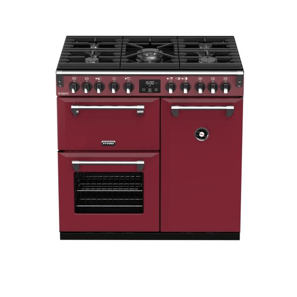 STOVES RICHMOND Deluxe S900 DF GAS CB Chili Red/Chrome 