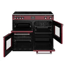 STOVES RICHMOND Deluxe S1000 EGG INDUCTION CB Chili Red/Chrome 
