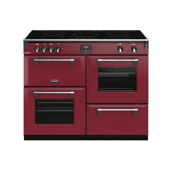 STOVES RICHMOND Deluxe S1100 EGG INDUCTION CB Chili Red/Chrome 
