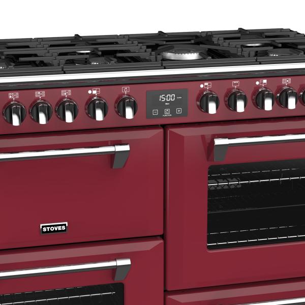 STOVES RICHMOND Deluxe S1100 DF GAS CB Chili Red/Chrome 