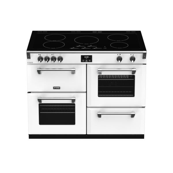STOVES RICHMOND Deluxe S1100 EGG INDUCTION CB Icy White/Chrome 