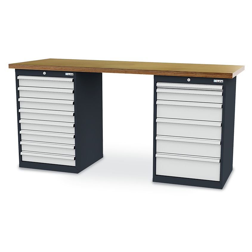 Banco da lavoro in linea, LxPxA 2000x600x960 mm
