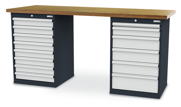 Reihenwerkbank, BxTxH 2000x600x960 mm
