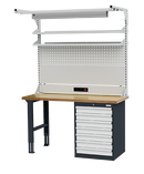 Row workbench with workbench structure, WxH 1500x2110 mm