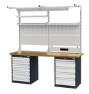 Row workbench with workbench structure, WxDxH 2000x2110 mm