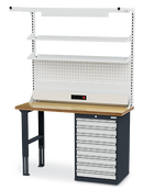 Row workbench with workbench structure, WxH 1500x2310 mm