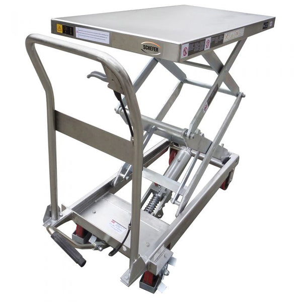 Schefer mobiler Hubtisch Premium Edelstahl