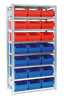 Casier de rangement ouvert Simlaflex avec étagère de base à 8 niveaux